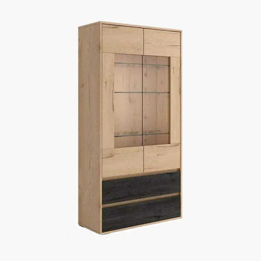 Vitrina dos puertas Lecce 135 cm con cristalera y cajones