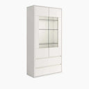 Vitrina LECCE de 135 cm con dos puertas de cristal y dos cajones