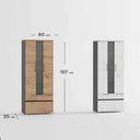 Vitrina salón alta ROMA 80cm diseño nórdico y almacenaje compacto