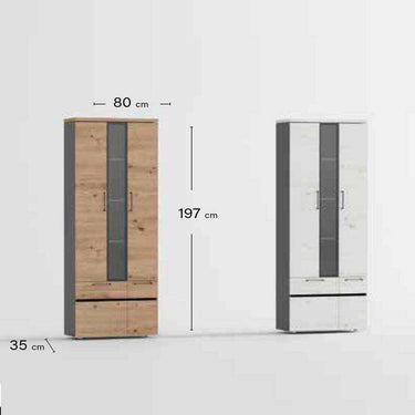 Vitrina salón alta ROMA 80cm diseño nórdico y almacenaje compacto