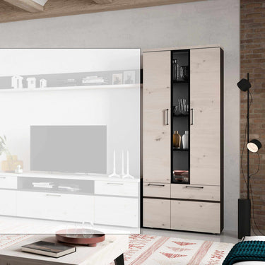 Vitrina salón alta ROMA 80 cm diseño nórdico contemporáneo